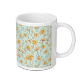 Vintage Floral Coffee Mug with Yellow Blossoms product type